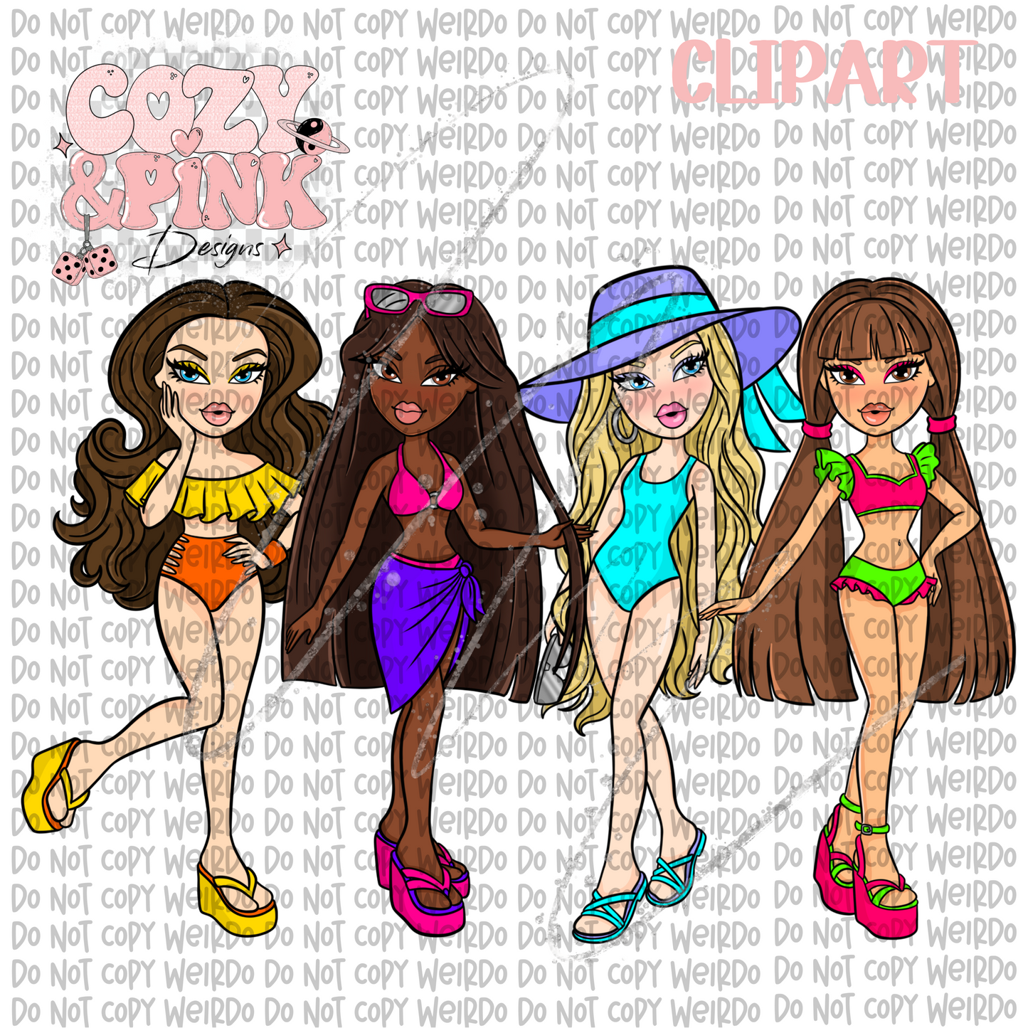 Girls summer Clipart