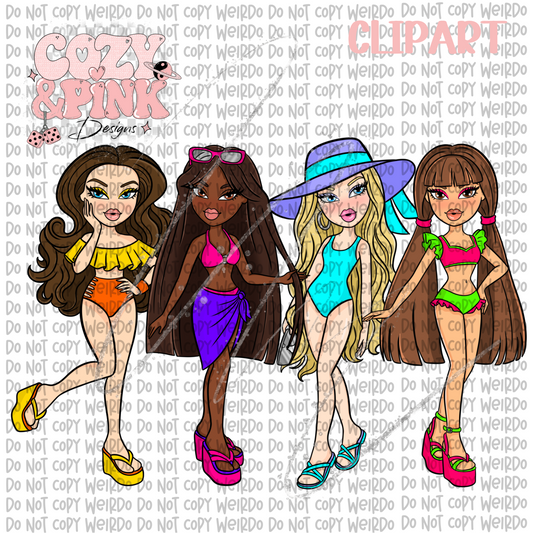 Girls summer Clipart